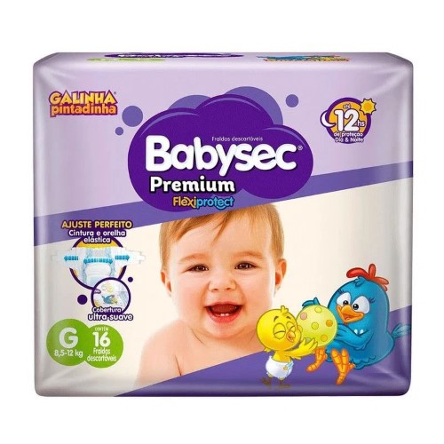 Fralda Descartável Babysec Galinha Pintadinha Premium G 16 Tiras