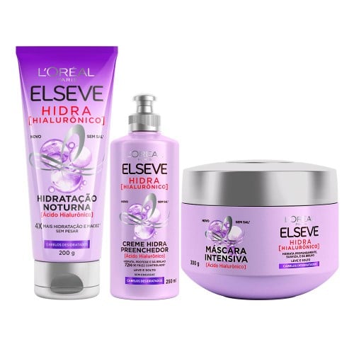 Elséve Hidra Hialurônico Kit - Creme de Pentear + Máscara + Creme Noturno