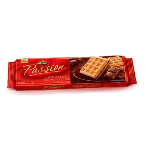 Biscoito Wafer Arcor Passion Sabor Chocolate 80g