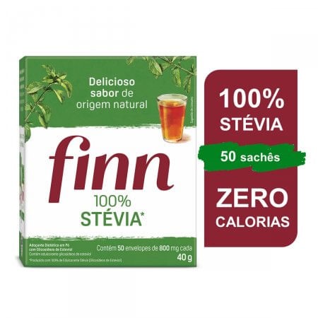 Adoçante Finn Stevia e Taumatina 50 Envelopes 30g