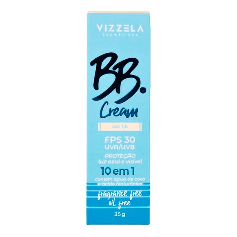 Vizzela Cosméticos 10 em 1 FPS 30 Cor 1,5 - BB Cream 35g