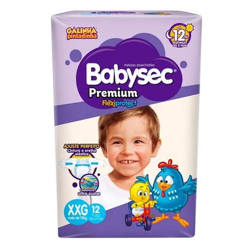 Fralda BabySec Galinha Pintadinha Premium Xxg 12 Unidades