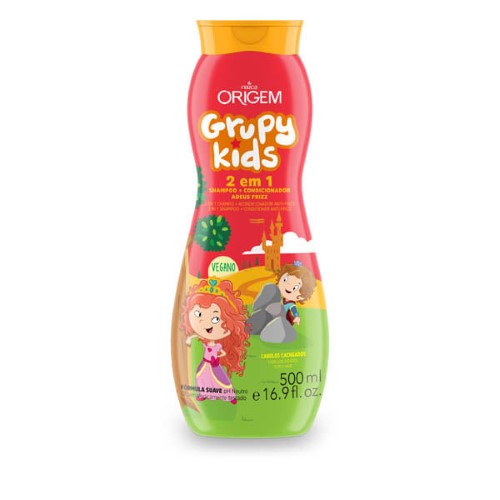 Shampoo 2 em 1 Adeus Frizz Grupy Kids - Origem - 500ml