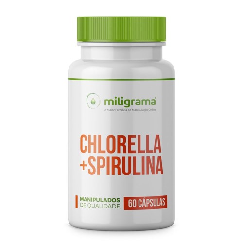 Chlorella 500mg + Spirulina 500mg 60 Cápsulas