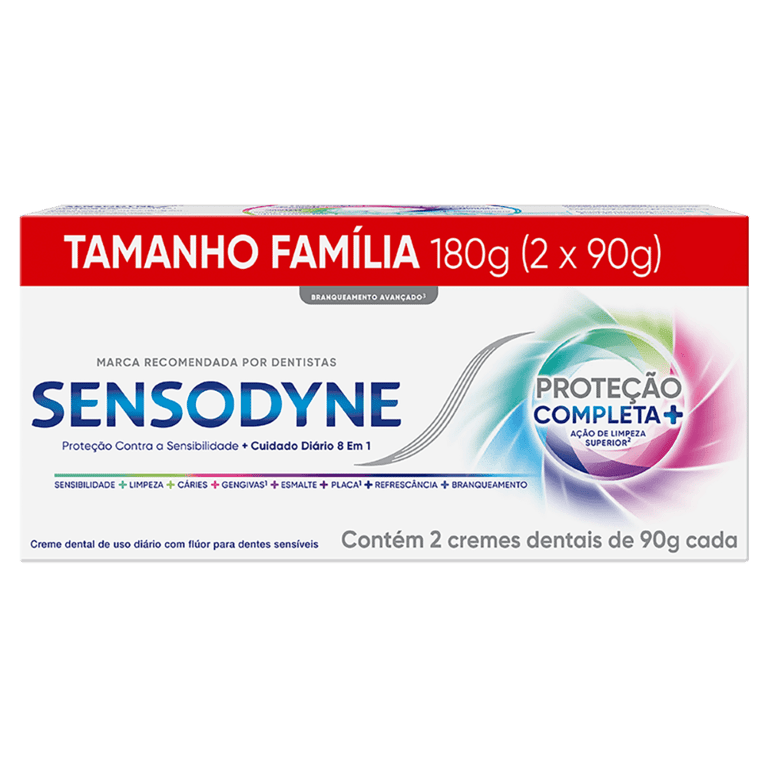 Creme Dental Sensodyne Proteção Completa+ Limpeza Completa 2 Unidades de 90g Cada