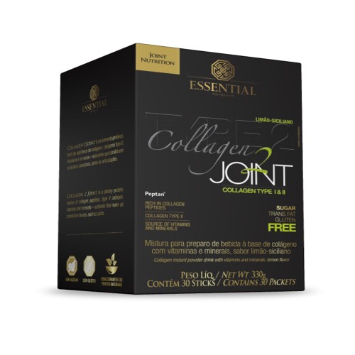 Mistura Para Preparo De Bebida Essential Collagen Joint 2 Sabor Limão Siciliano 30 Sticks