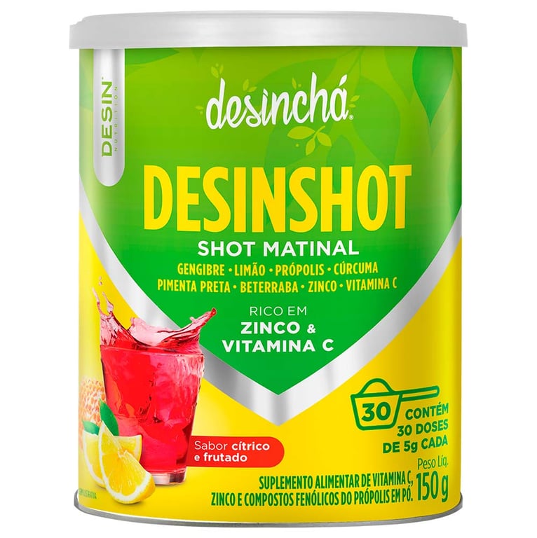 Suplemento Alimentar em Pó Desinchá Desinshot – Shot Matinal Cítrico e Frutado