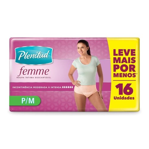 Roupa Íntima Plenitud Femme P/M - 16 unidades