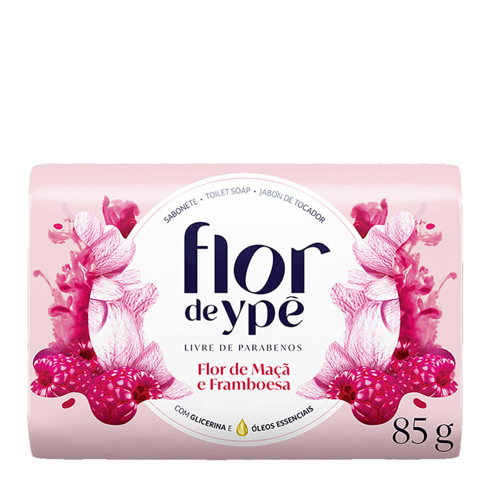 Sabonete Em Barra Flor De Ypê Flor De Maçã E Framboesa 85g