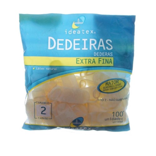 Dedeira de Látex nº 2 com 100 Unidades Ideatex