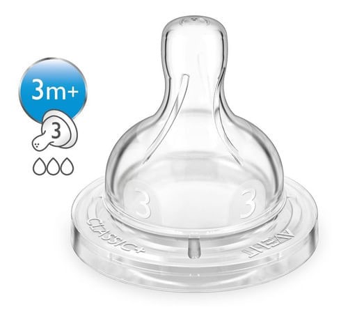 Bico de Mamadeira Philips Avent Anti-Colic Clássica n°3 2 Unidades