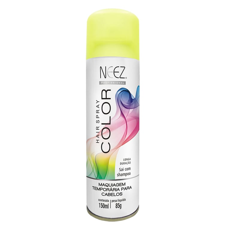 Spray Colorido Para Cabelo Neez Amarelo 150ml