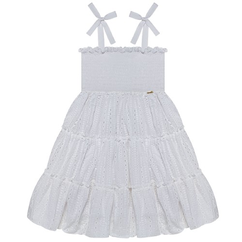 Vestido para bebê em laise Branco - Roana