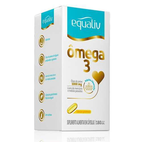 Equaliv Ômega 3 Óleo de Peixe 1000mg com 180 Cápsulas Gelatinosas