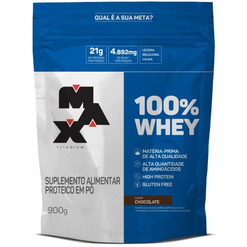 Whey 100% Max Titanium Sabor Chocolate 900g