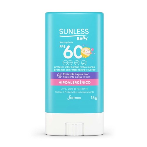 Protetor Solar Bastão Sunless Baby Fps60 Rosto e Corpo 15g