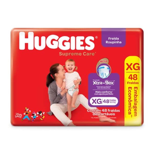 Fralda Huggies Roupinha Supreme Care XG 48 Unidades