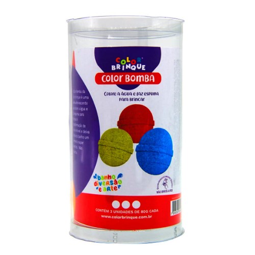 Color Bomba Color Brinque Colore a Água e Faz Espuma com 3 Unidades 80g cada