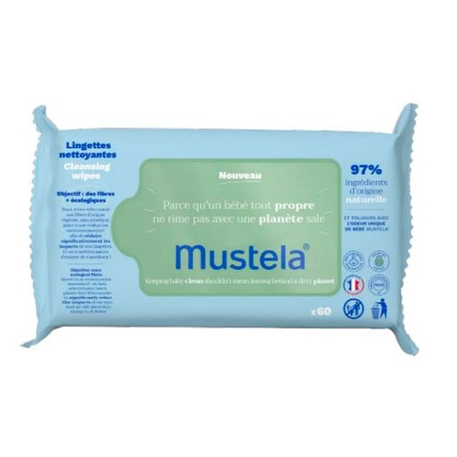 Toalhas Umedecidas Mustela Base De Plantas 60 Unidades