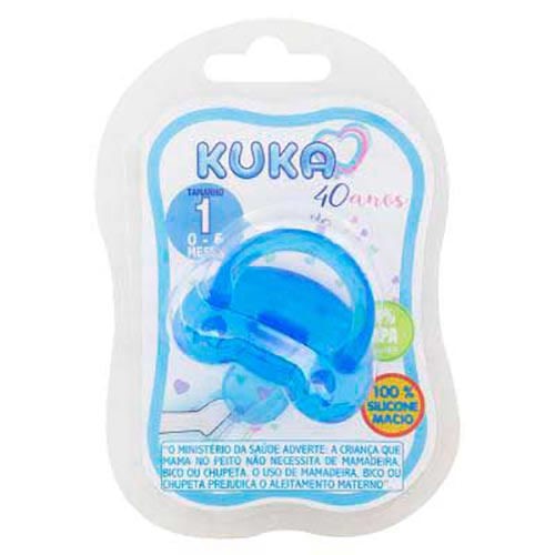 Chupeta Kuka Tamanho1 Silicone Ortodôntica Soft Azul