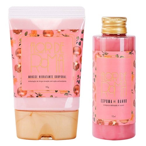 Feito Brasil Flor de Romã Kit – Mousse Hidratante Corporal + Espuma de Banho