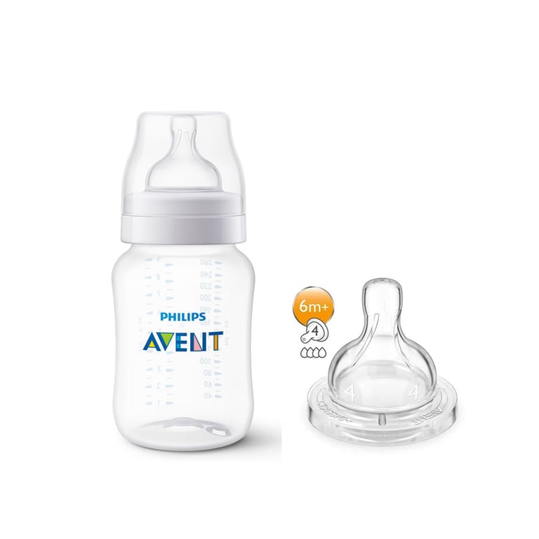 Kit Mamadeira ANTI-COLIC Avent 260ML + BICO 4 - SCD809/17