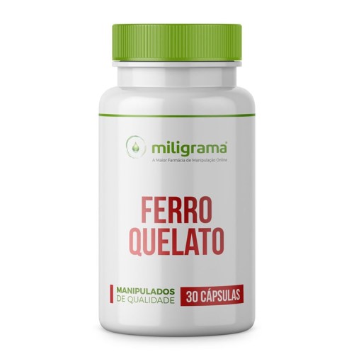 Ferro Quelato 50mg 30 Cápsulas Vegetais de Tapioca