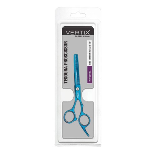 Tesoura para Cabelo Vertix Blue Titanium Desbaste 6.0 1 Unidade