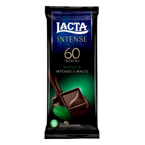 Chocolate Lacta Intense 60% Cacau Menta 85g