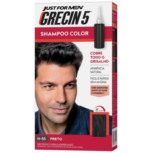 Shampoo Color Grecin 5 Tonalizante Masculino Preto com 1 unidade