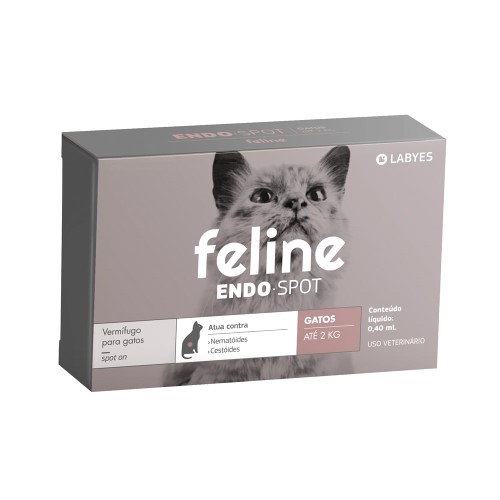 Feline Endospot Labyes Vermífugo para Gatos até 2Kg 0,40ml