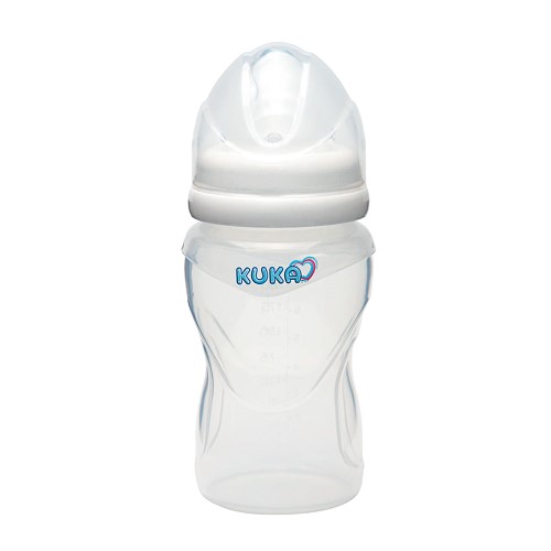 Mamadeira Kuka Big Bico De Silicone Ortodôntico Tamanho 2 +6 Meses Desenhos Sortidos 250ml Branca Ref 7119