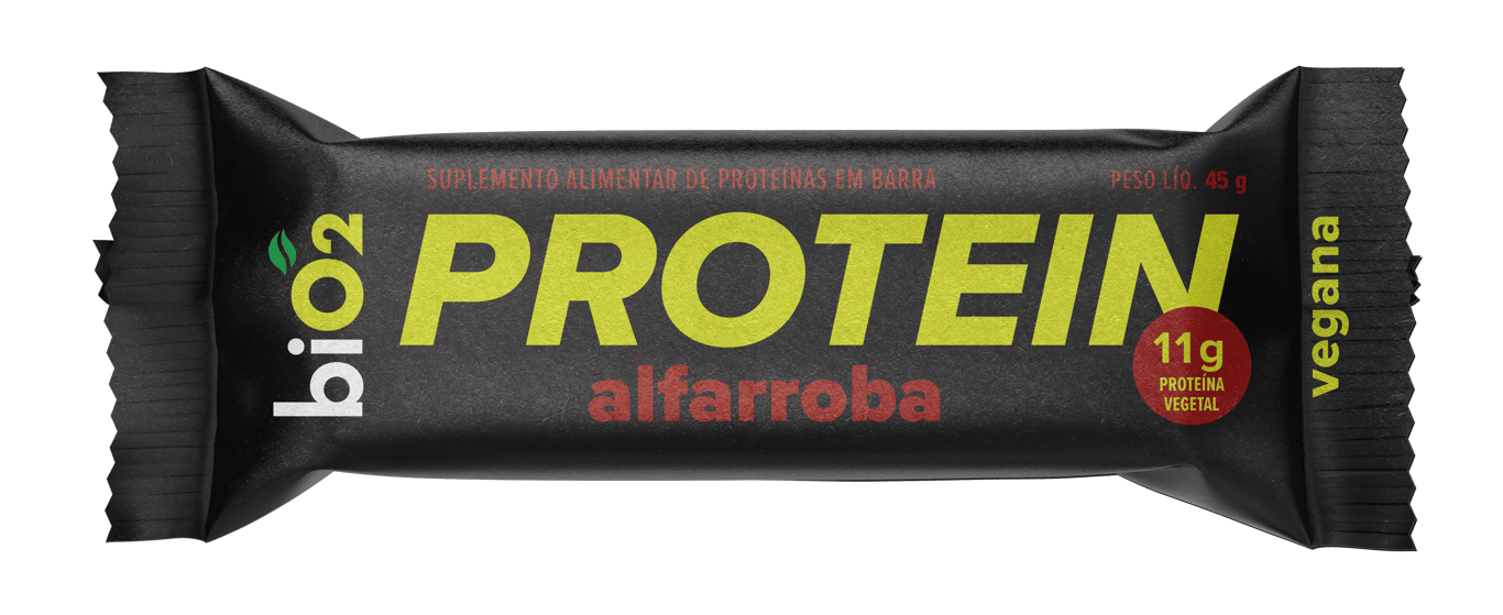 Barra de Proteína Vegana biO2 Protein Alfarroba e Pasta de Amendoim 45g