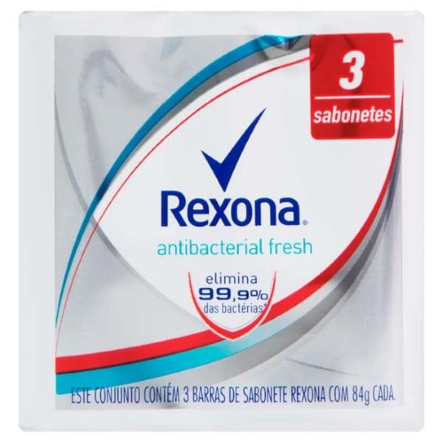 Kit Sabonete Barra Rexona Antibac Fresh 84G 3Un - Rexona