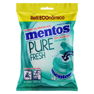 Chiclete Mentos Pure Fresh Winter Green Sem Açúcar 28 Unidades 56g