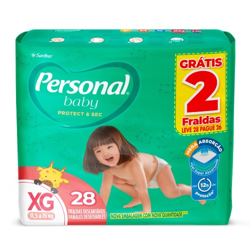 Fralda Personal Baby Protect&Sec XG - 28 Unidades