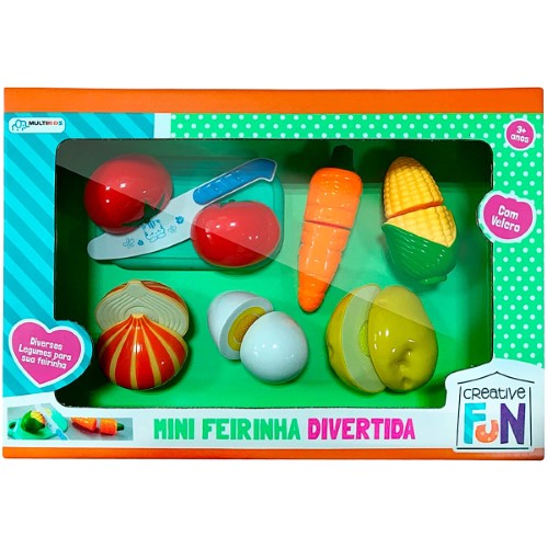 Mini Feirinha Divertida 6 Legumes com velcro Creative Fun (3a+) - Multikids Baby