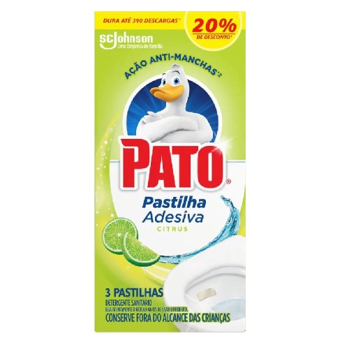 Pato Pastilha Adesiva Citrus com 3 Unidades 20% Desconto