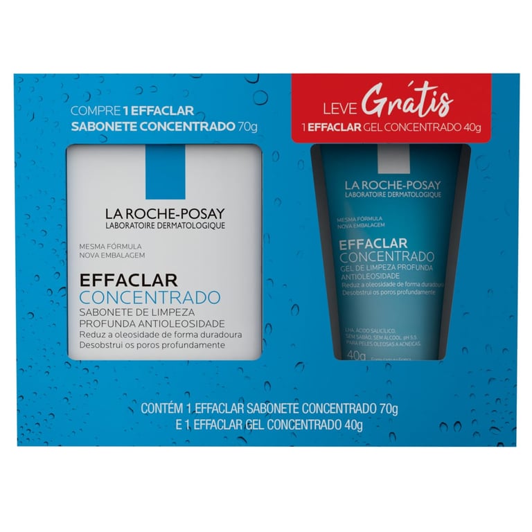 Effaclar Concentrado La Roche Posay Sabonete em Barra 70g e Ganhe Gel Concentrado 40g