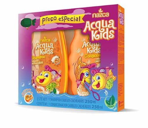 Shampoo + Condicionador Infantil Acqua Kids Cabelos Cacheados com 250ml Cada Preço Especial