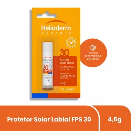 Protetor Solar Labial Helioderm Suncare FPS30 com 4,5g