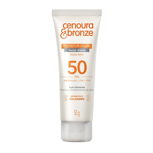 Protetor Solar Facial Cenoura & Bronze Fps 50 Bisnaga 50g