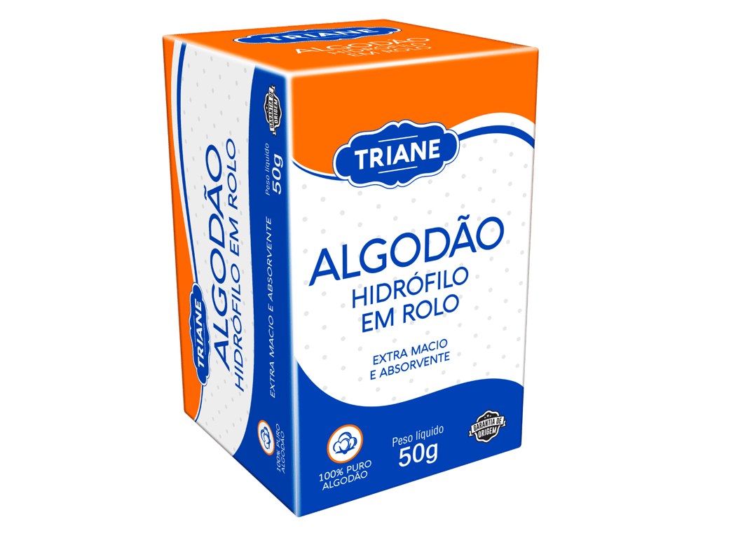 Algodão Triane hidrófilo, rolo com 50g