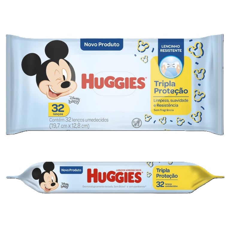 Lenço Umedecido Infantil Huggies Tripla Proteção - 32 unidades