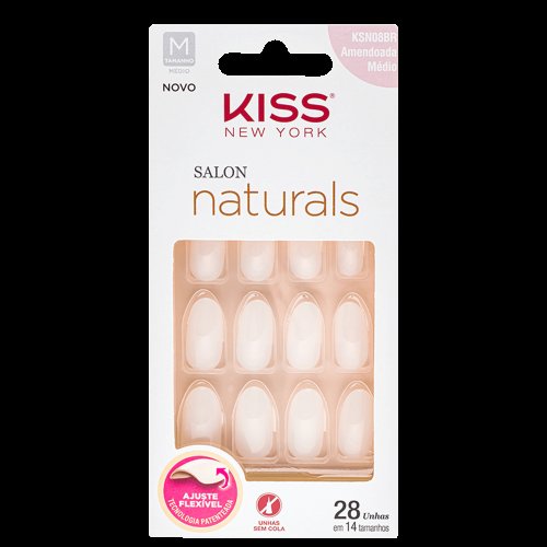 Unhas Postiças Kiss New York Salon Natural Amendoada