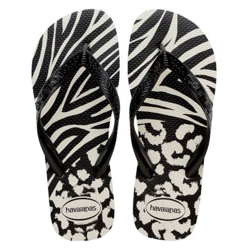 Chinelo Havaianas Top Animals Branco E Preto 33/34