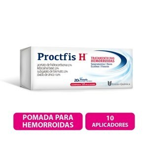 Proctfis H 0,5% + 2,0% + 2,0% + 10,0% Pomada 20g e 10 aplicadores