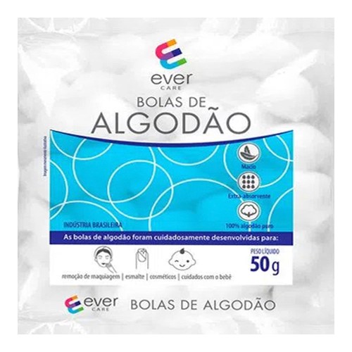 Bolas de Algodão Ever Care 50g