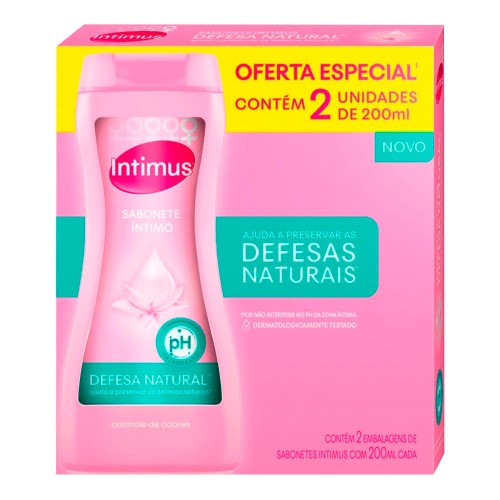 Sabonete Líquido Íntimo Intimus Defesa Natural 2 Unidade De 200ml