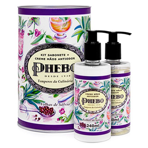 Phebo Folhas de Salvia Kit Sabonete + Creme de mãos Antiodor